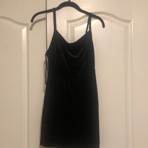 Forever 21 Elegant Black Velvet Mini Dress